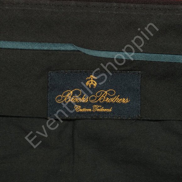 Brooks Brothers Suit Mens 46 Tall Black Flannel Wool Half Lined Bespoke - Picture 12 of 15